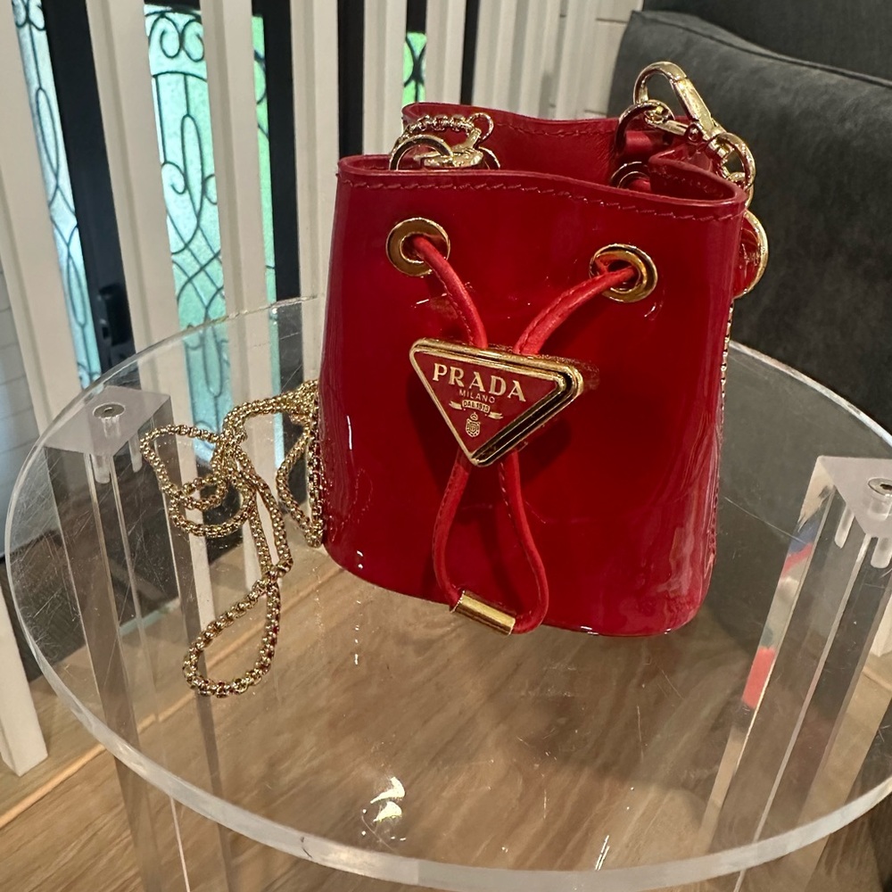 NEW Prada Patent leather mini-pouch with tags & original packaging